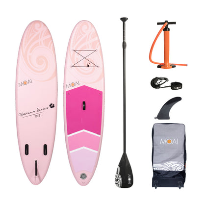 MOAI All-Round SUP WS 10’6 Package סאפ מתנפח בצבע ורוד באורך 320 ס"מ עם משוט פיברגלס