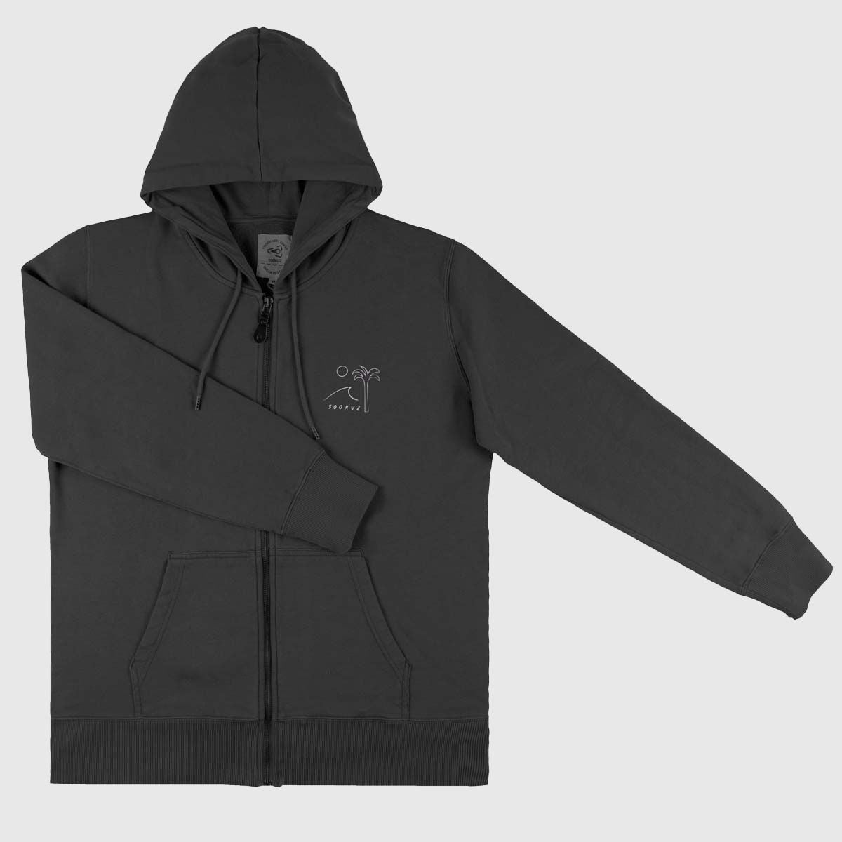 SOORUZ Sweat Zip hood Bio WILLOW Men קפוצ'ון עם רוכסן בצבע שחור