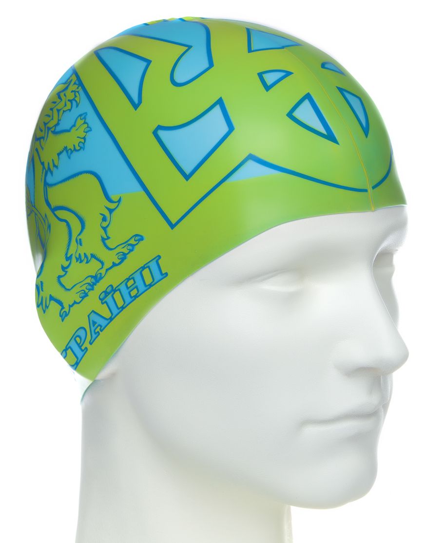 MAD WAVE Textile cap כובע שחייה סמל אוקראינה