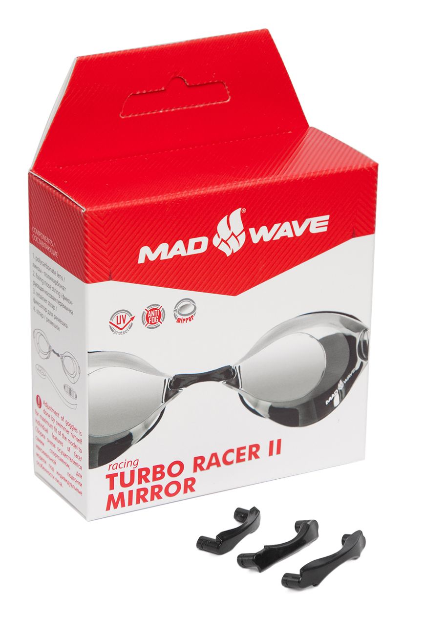 MAD WAVE Racing goggles Turbo Racer II mirror משקפת שחייה מראה